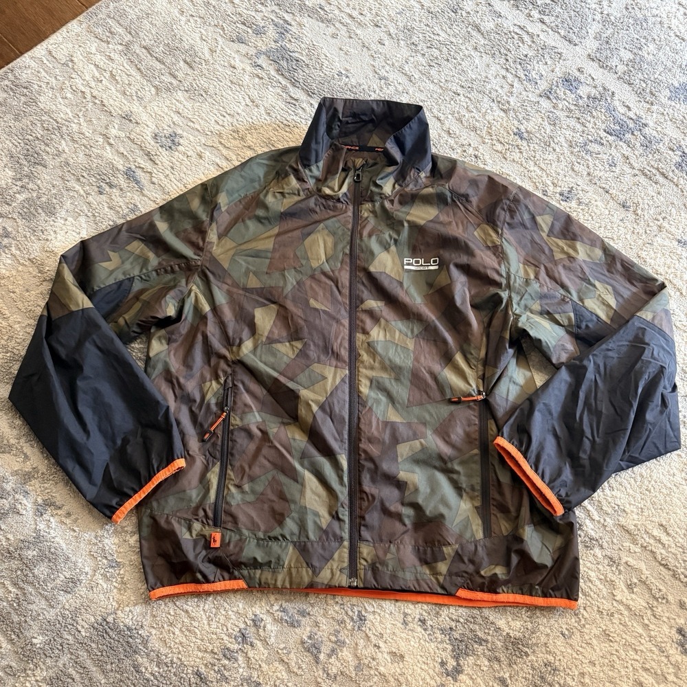 Polo Sport Ralph Lauren Men XXL Camo Performance Windbreaker Jacket Full Zip